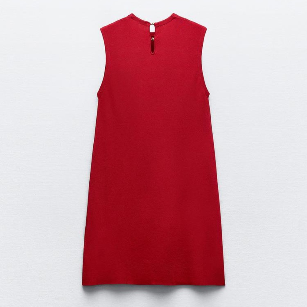 ZARA PLAIN KNIT MINI DRESS - Picture 6 of 11